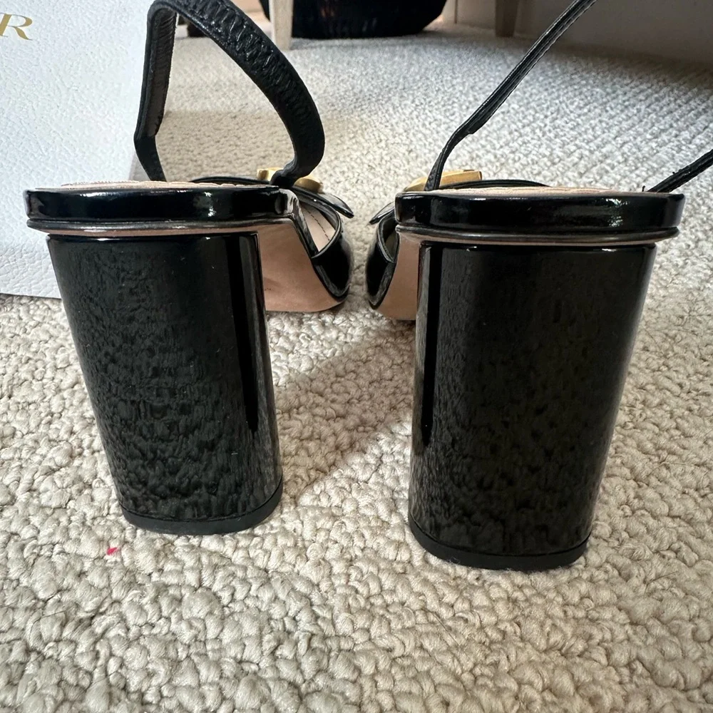 Dior C’est Black Patent Leather Slingback Shoes - Picture 3 of 4